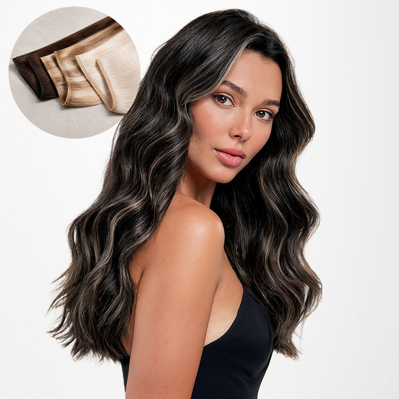 Black to Light Blonde Balayage (1B/19/1B) Sew-In Weft Hair Extensions (80g-120g) [clearance]