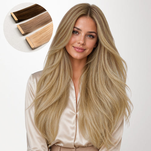 Ash Beige Blonde Blend (T12A/18H/P18H) Tape-Ins 50g