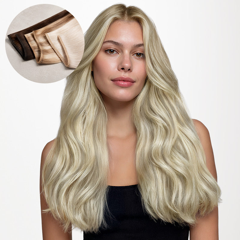 Ash Blonde Highlights (17A/60A) Thick Sew-In Weft Hair Extensions (120g-160g)