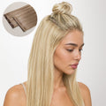 Dark Blonde Highlighted Bleach Blonde (18A/613A) Invisi Edge Seamless Clip-Ins (130g-170g)