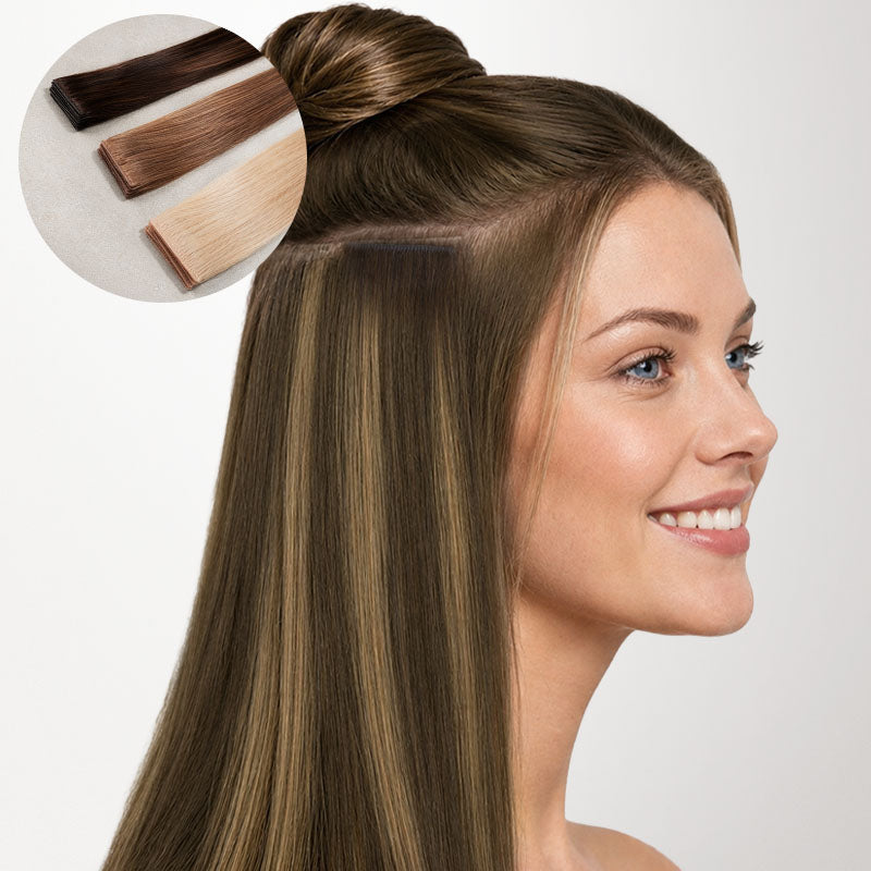 Brown Sugar Swirl Highlights (2C/4E/6C) Invisi Edge Tape-Ins 50g