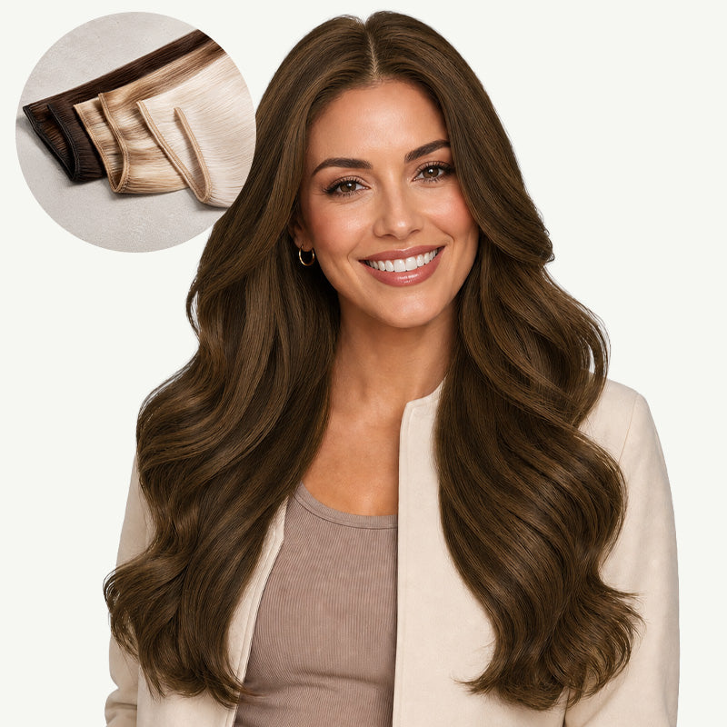 Brown Sugar Swirl Highlights (2C/4E/6C) Thick Sew-In Weft Hair Extensions (100g-160g)
