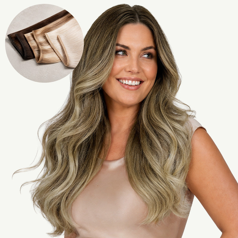 Bleach Blonde Balayage (3/8/613) Sew-In Weft Hair Extensions (80g-120g)