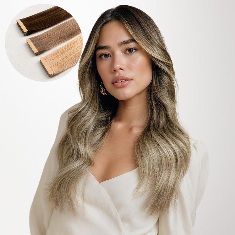Bleach Blonde Balayage (3/8/613) Tape-Ins 50g