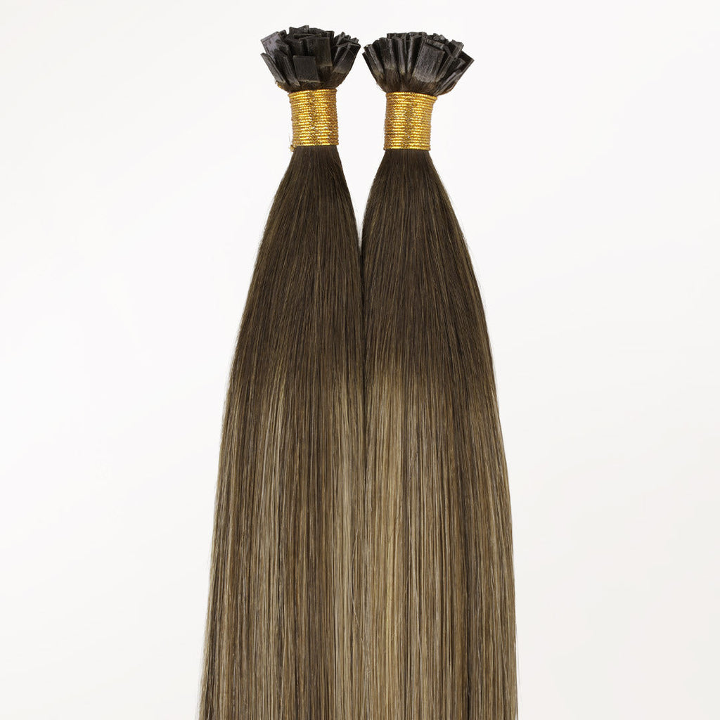 Caramel Blonde Balayage (4/27/4) Flat Tip Hair Extensions 50-60g