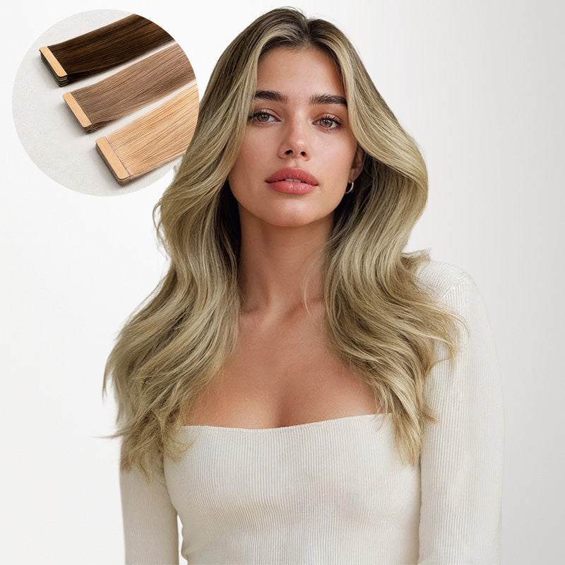 Chocolate Brown to Dirty Blonde (4/18) Tape-Ins 50g