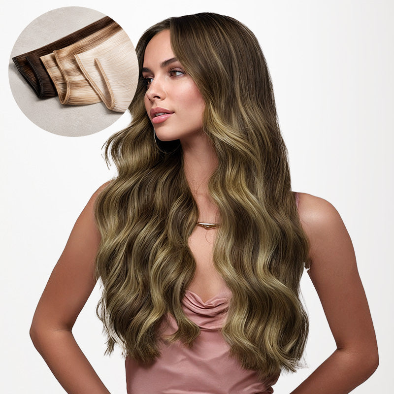 Caramel Blonde Balayage (4/27/4) Sew-In Weft Hair Extensions (80g-120g)