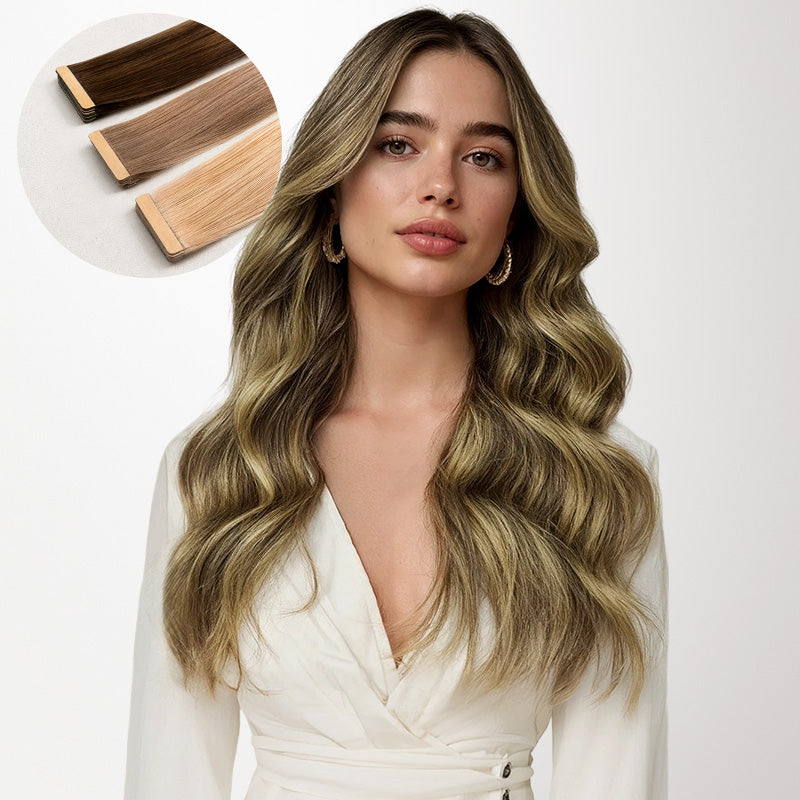 Caramel Blonde Balayage (4/27/4) Tape-Ins 50g