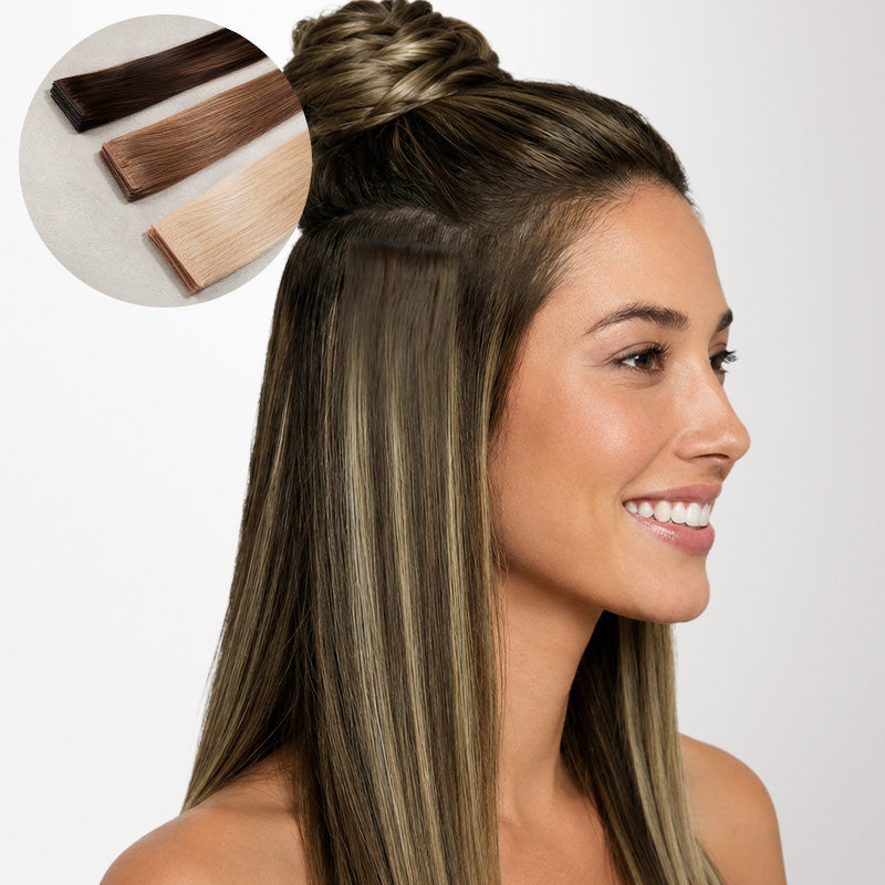 Caramel Blonde Balayage (4/27/4) Invisi Edge Tape-Ins 50g