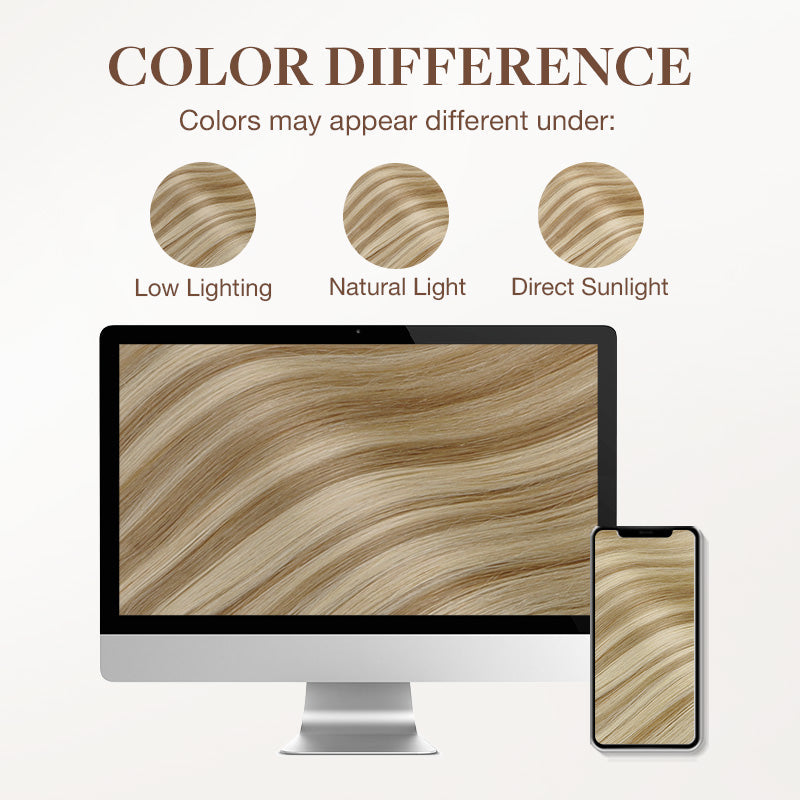 Dark Blonde Highlighted Bleach Blonde (18A/613A) Seamless Clip-Ins (130g-160g)