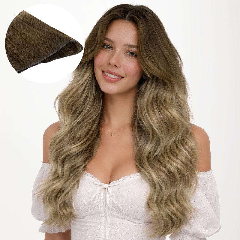 Bleach Blonde Balayage (3/8/613) Genius Flex Weft Hair Extensions (50-60g)