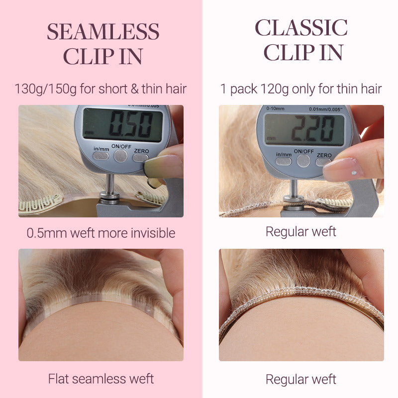 Ash Blonde Highlights (17A/60A) Seamless Clip-Ins (130g-160g)