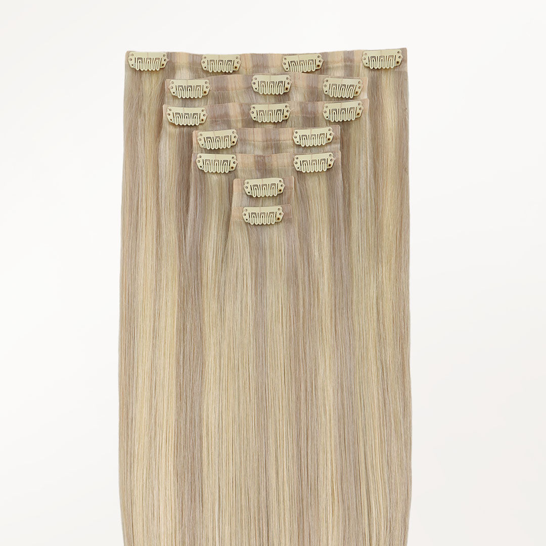 Ash Blonde Highlights (17A/60A) Seamless Clip-Ins (130g-160g)