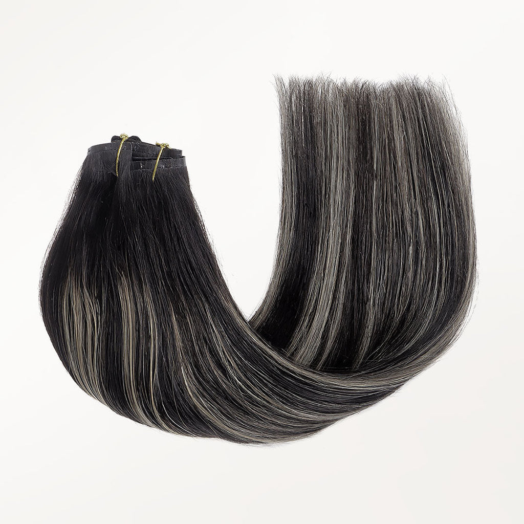 Black To Light Blonde Balayage (1B/19/1B) Seamless Clip-Ins (130g-160g)