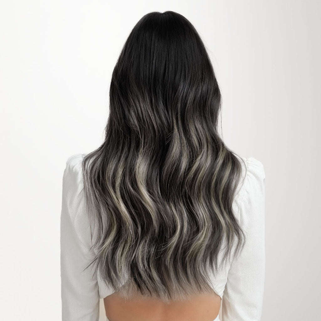 Black To Light Blonde Balayage (1B/19/1B) Seamless Clip-Ins (130g-160g)