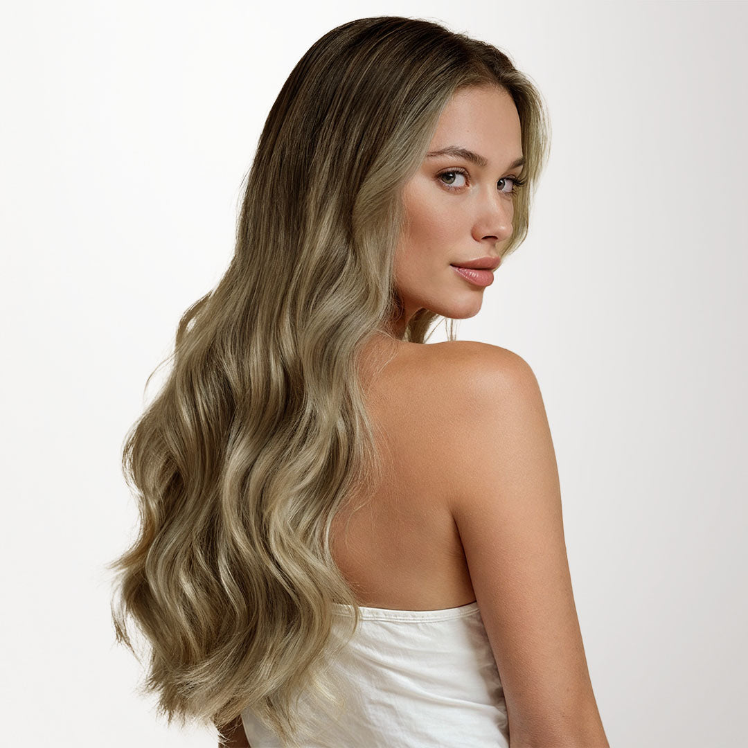 Bleach Blonde Balayage (3/8/613) Seamless Clip-Ins (130g-160g)