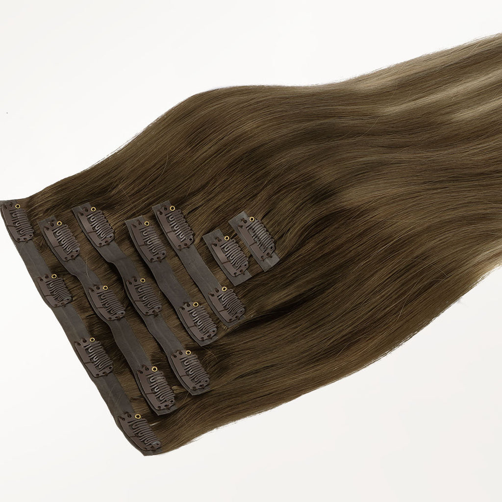Bleach Blonde Balayage (3/8/613) Seamless Clip-Ins (130g-160g)