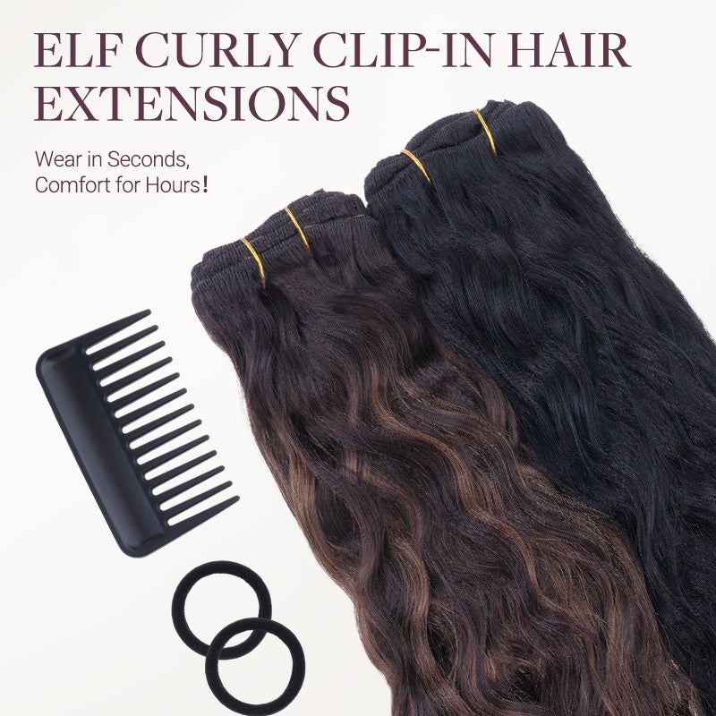 Chocolate Brown (4A) Elf Curly Clip-in Hair Extensions (120-150g)