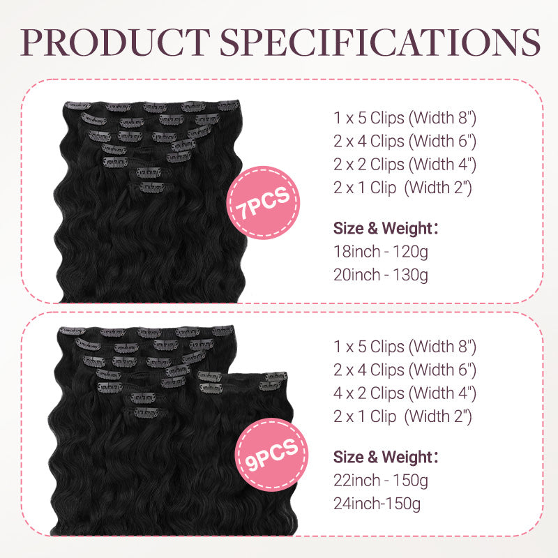 Ash Blonde Highlights (17B/20A) Elf Curly Clip-in Hair Extensions (120-150g)