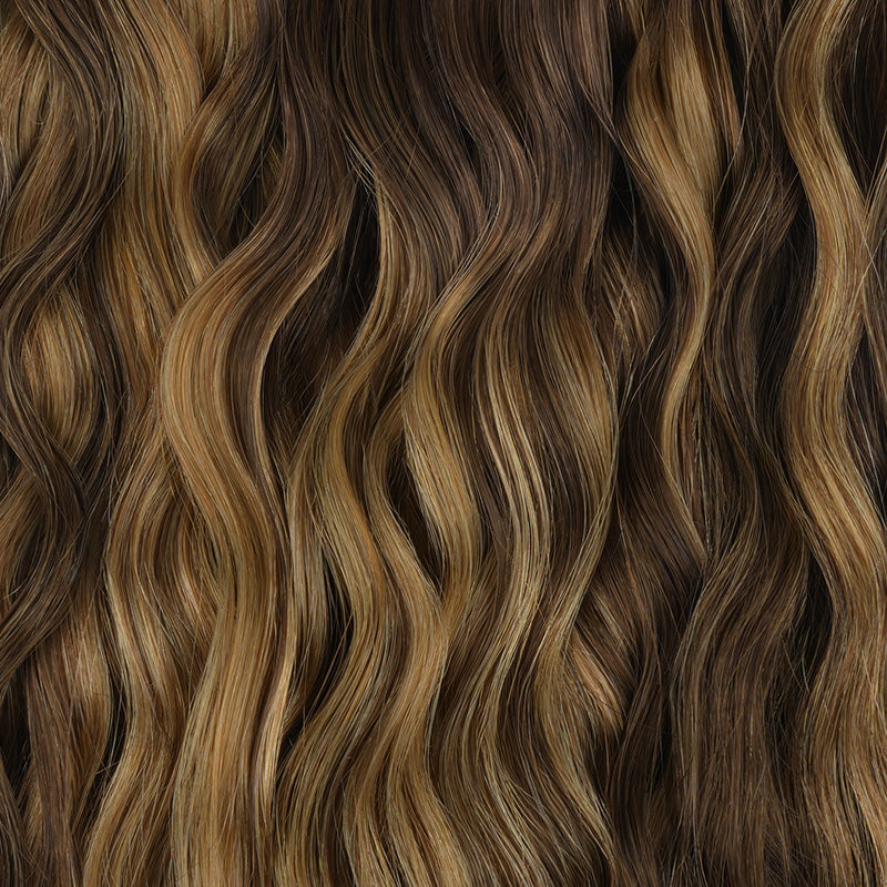 Caramel Blonde Balayage (4/27/4) Elf Curly Clip-in Hair Extensions (120-150g)