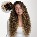 Caramel Blonde Balayage (4/27/4) Elf Curly Clip-in Hair Extensions (120-150g)