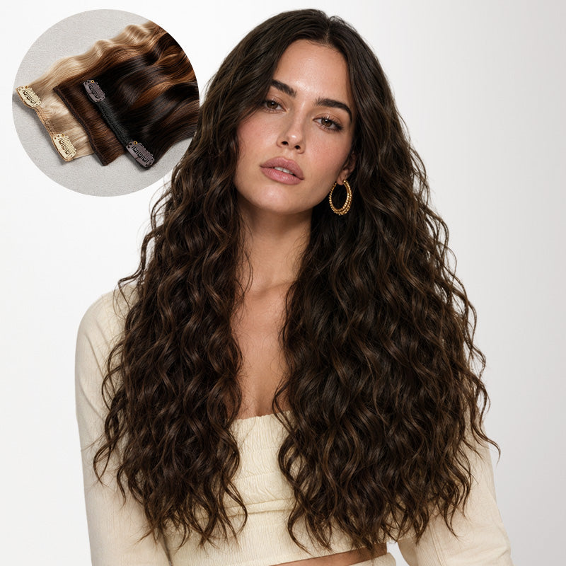 Chocolate Brown (4A) Elf Curly Clip-in Hair Extensions (120-150g)