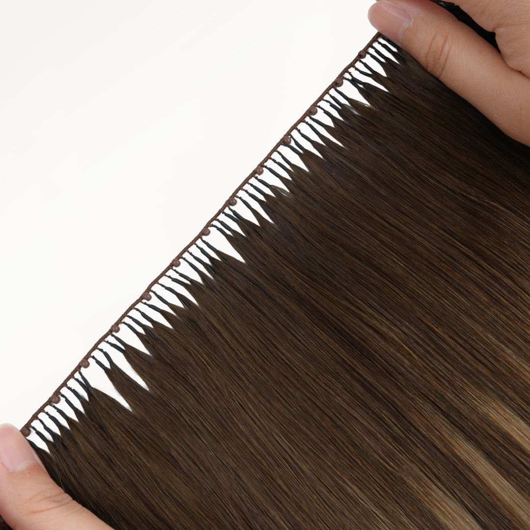 Caramel Blonde Balayage (4/27/4) Feather Weft Hair Extension (50g-60g)
