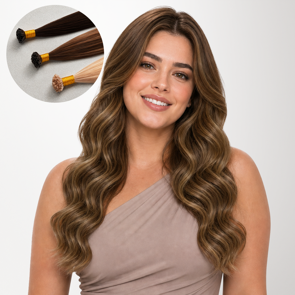Caramel Blonde Balayage (4/27/4) Flat Tip Hair Extensions 50-60g