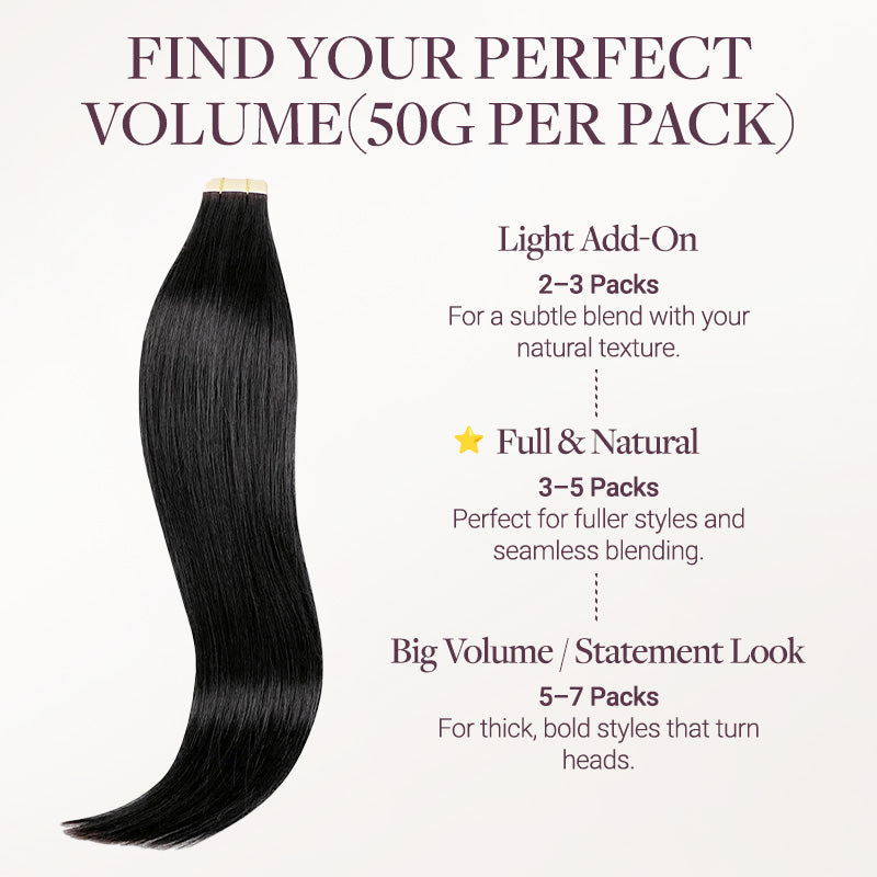 Chocolate Brown (4A) Silky Straight Tape In Hair Extensions 50g