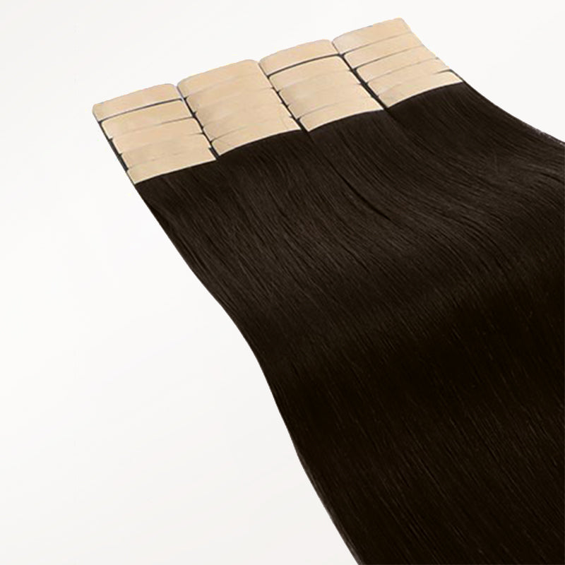 Chocolate Brown (4A) Silky Straight Tape In Hair Extensions 50g