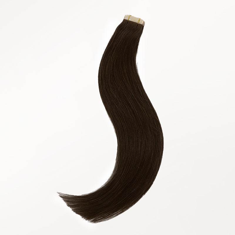 Chocolate Brown (4A) Silky Straight Tape In Hair Extensions 50g