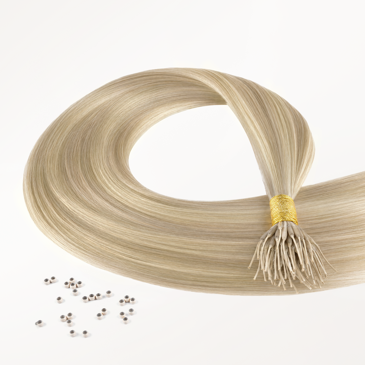 Ash Blonde Highlights (17A/60A) SofGrip Nano Pro Tip Hair Extensions 50-100g
