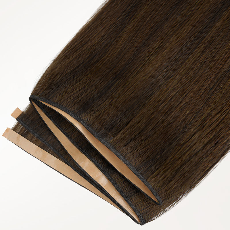Brown Sugar Swirl Highlights (2C/4E/6C) Thick Genius Tape Weft Hair Extensions 100-120g