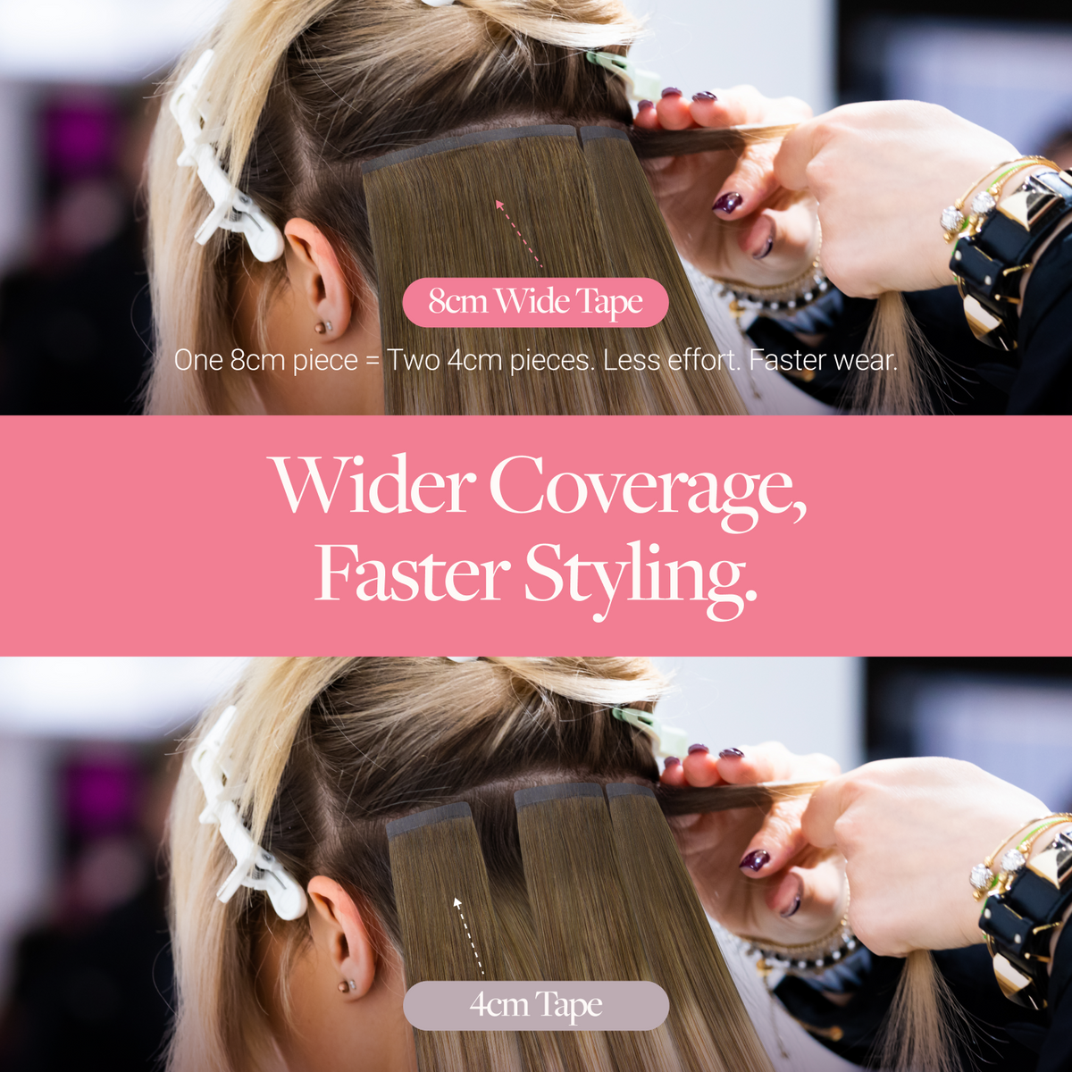 Bleach Blonde Balayage (3/8/613) Wide Tape-Ins 50-100g