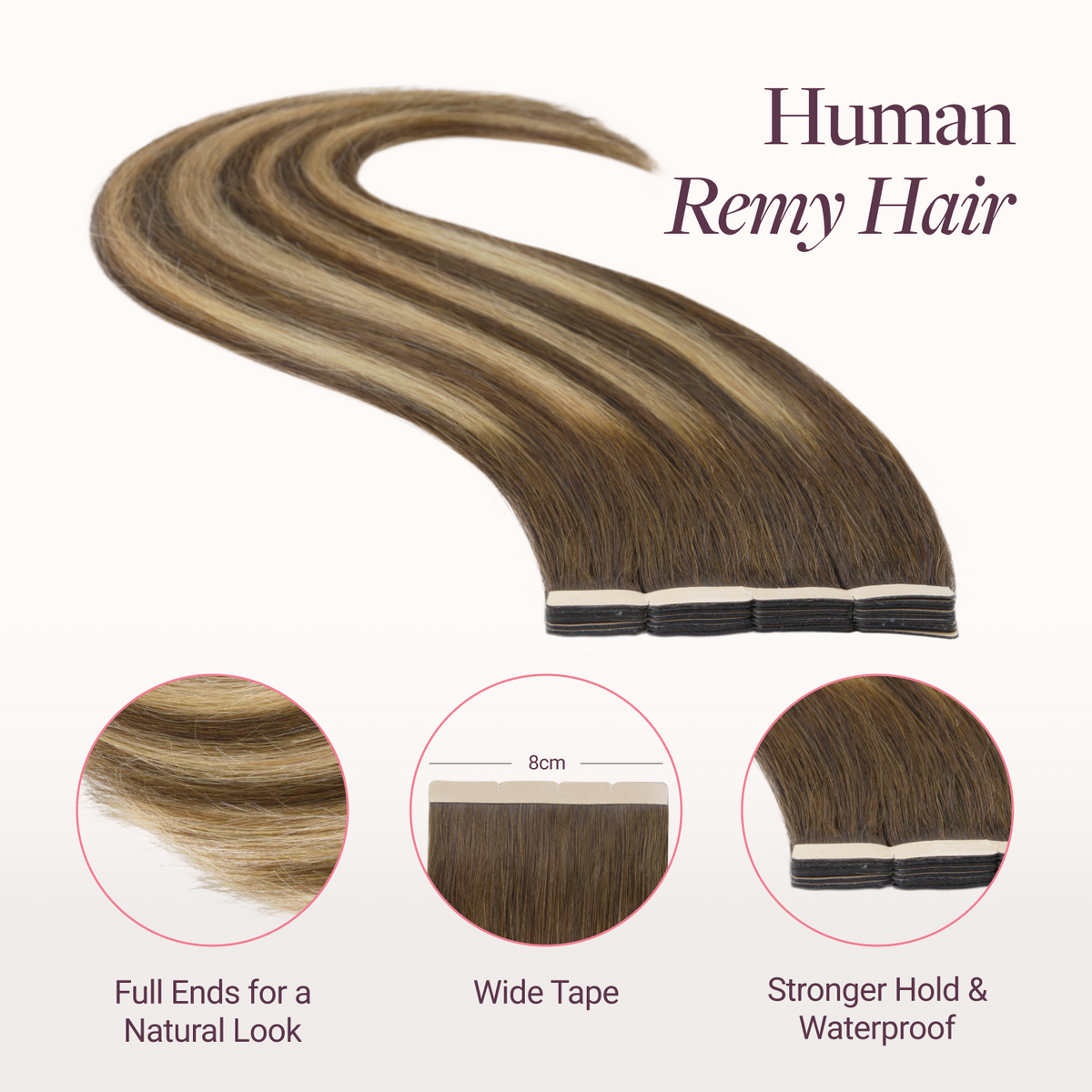 Caramel Blonde Balayage (4/27/4) Wide Tape-Ins 50-100g