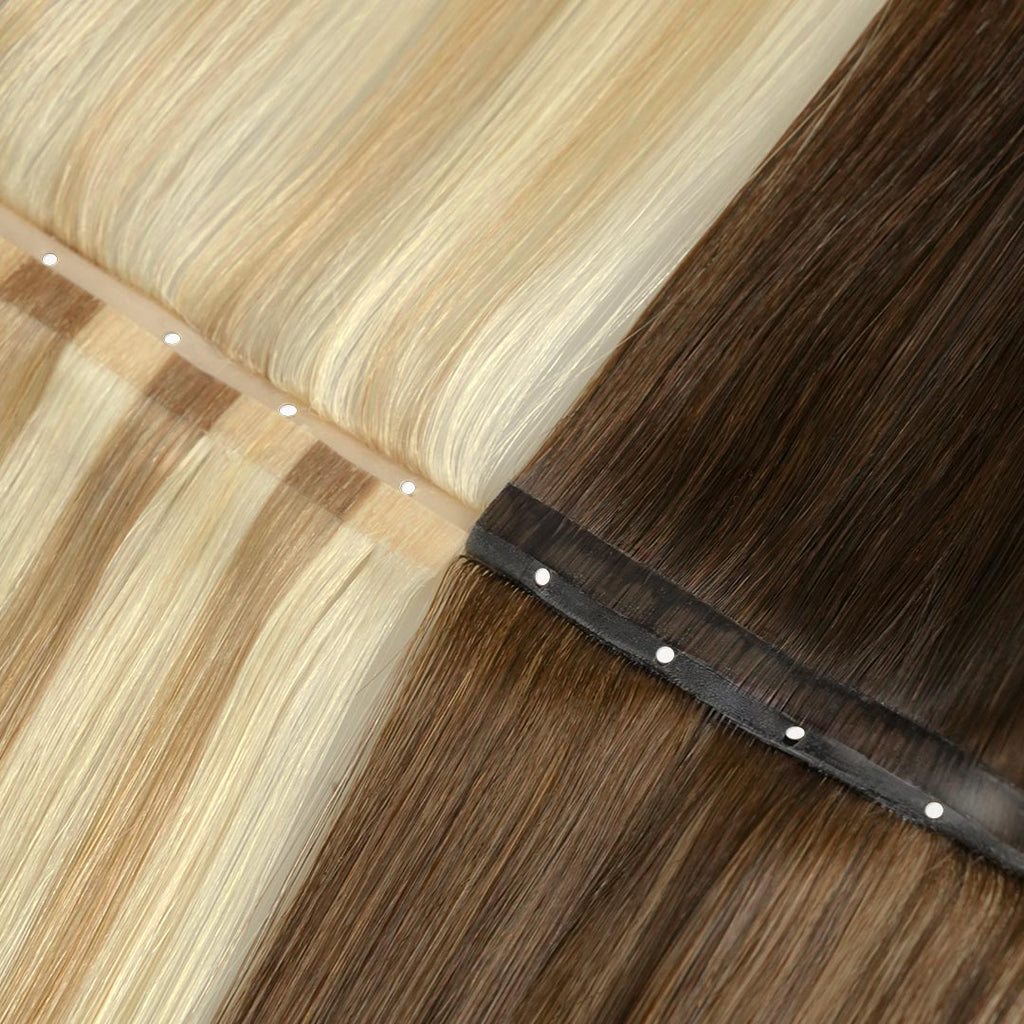 Ash Blonde Highlights (17A/60A) Butterfly Weft Hair Extensions (100g-160g)