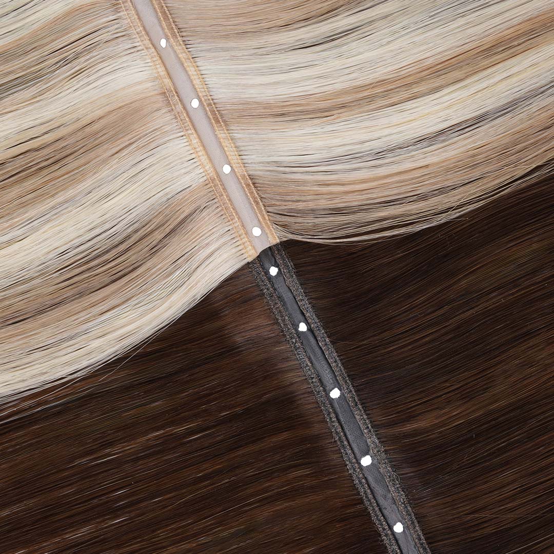 Ash Blonde Highlights (17A/60A) Butterfly Weft Hair Extensions (100g-160g)