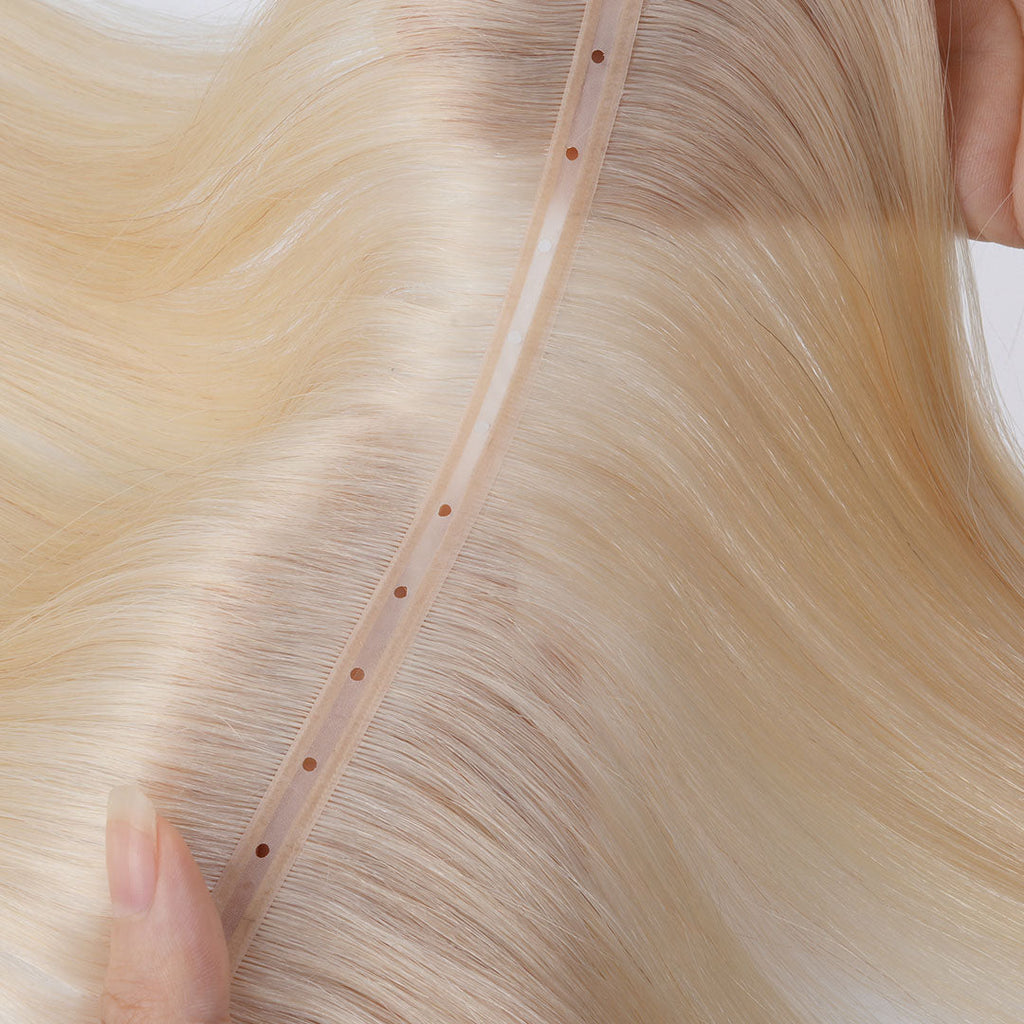 Ash Blonde Highlights (17A/60A) Butterfly Weft Hair Extensions (100g-160g)