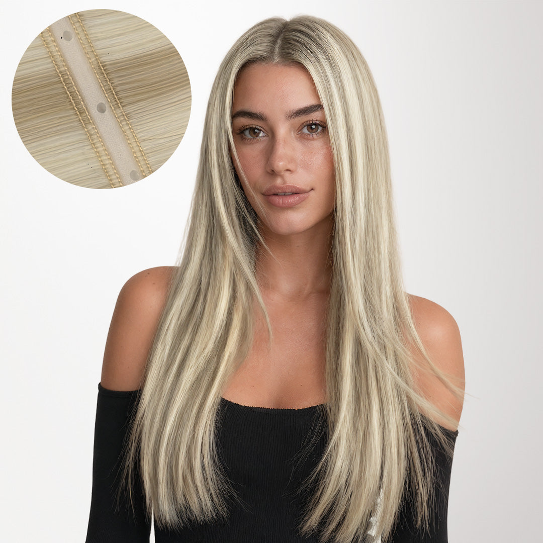Ash Blonde Highlights (17A/60A) Butterfly Weft Hair Extensions (100g-160g)