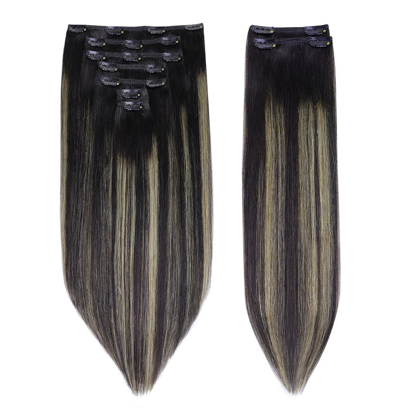 Black to Light Blonde Balayage (1B/19/1B) Classic Clip-Ins (150g-170g)