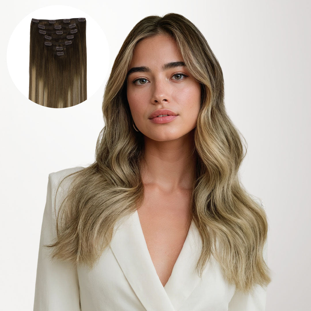 Bleach Blonde Balayage (3/8/613) Classic Clip-Ins (120g-150g)