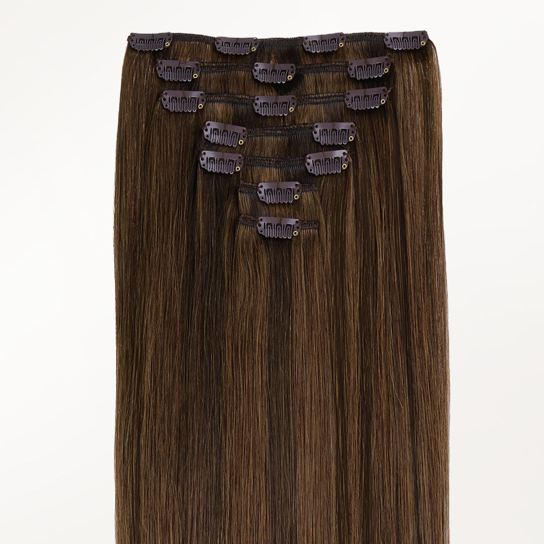Brown Sugar Swirl Highlights (2C/4E/6C) Classic Clip-Ins (120g-150g)