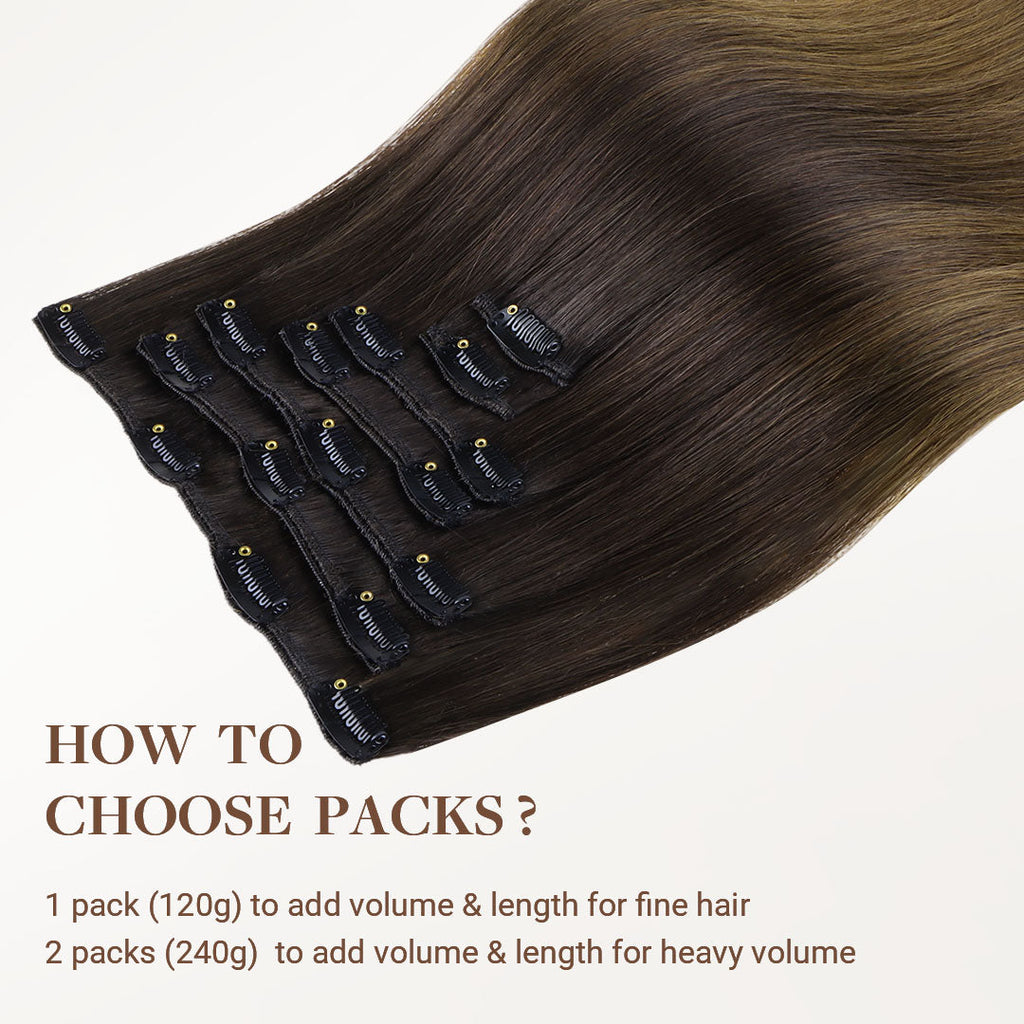 Chocolate Dip Color Melt (1D/2C/4E) Classic Clip-Ins (120g) [Clearance]