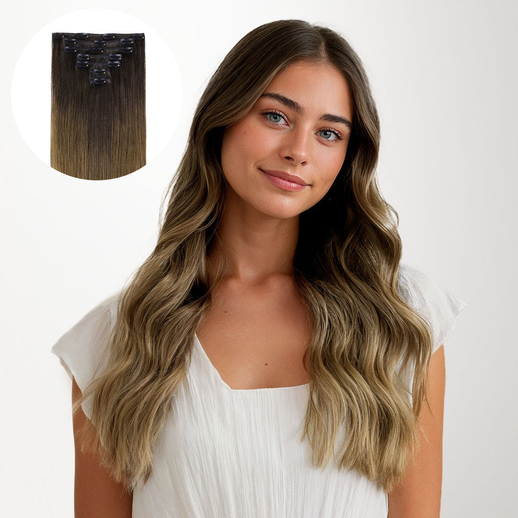 Chocolate Dip Color Melt (1D/2C/4E) Classic Clip-Ins (120g) [Clearance]