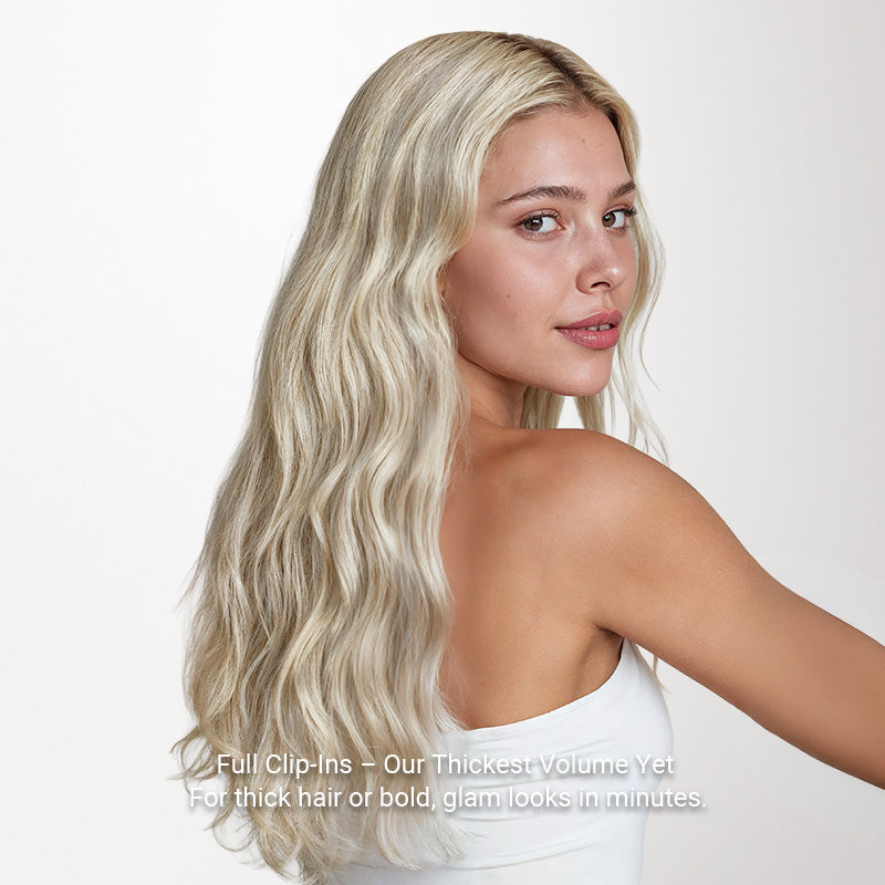 Ash Blonde Highlights (17A/60A) Full Classic Clip-Ins (160g-220g)