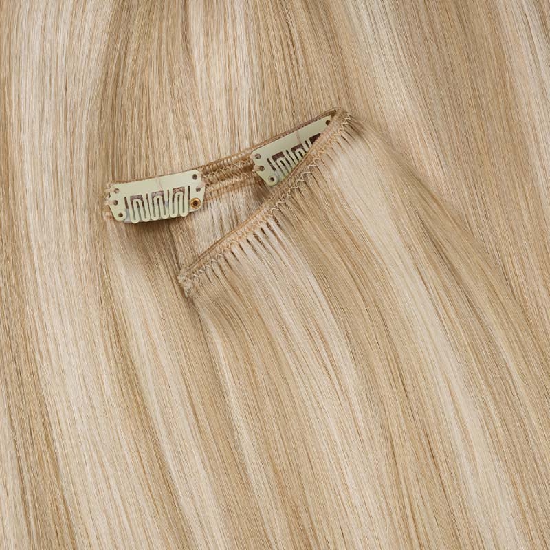 Dark Blonde Highlighted Bleach Blonde (18A/613A) Full Classic Clip-Ins (160g-220g)