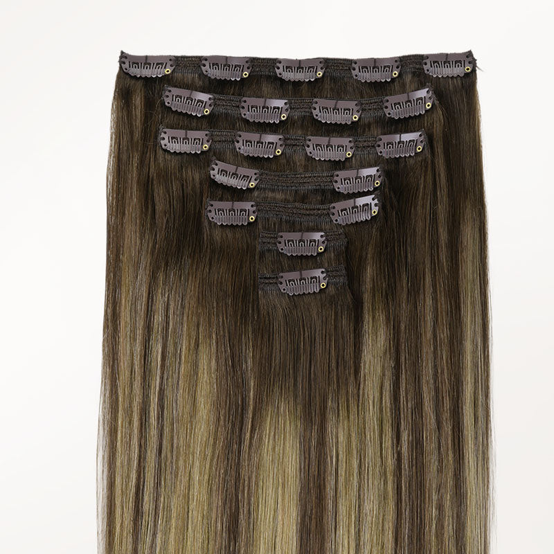 Caramel Blonde Balayage (4/27/4) Full Classic Clip-Ins (160g-220g)
