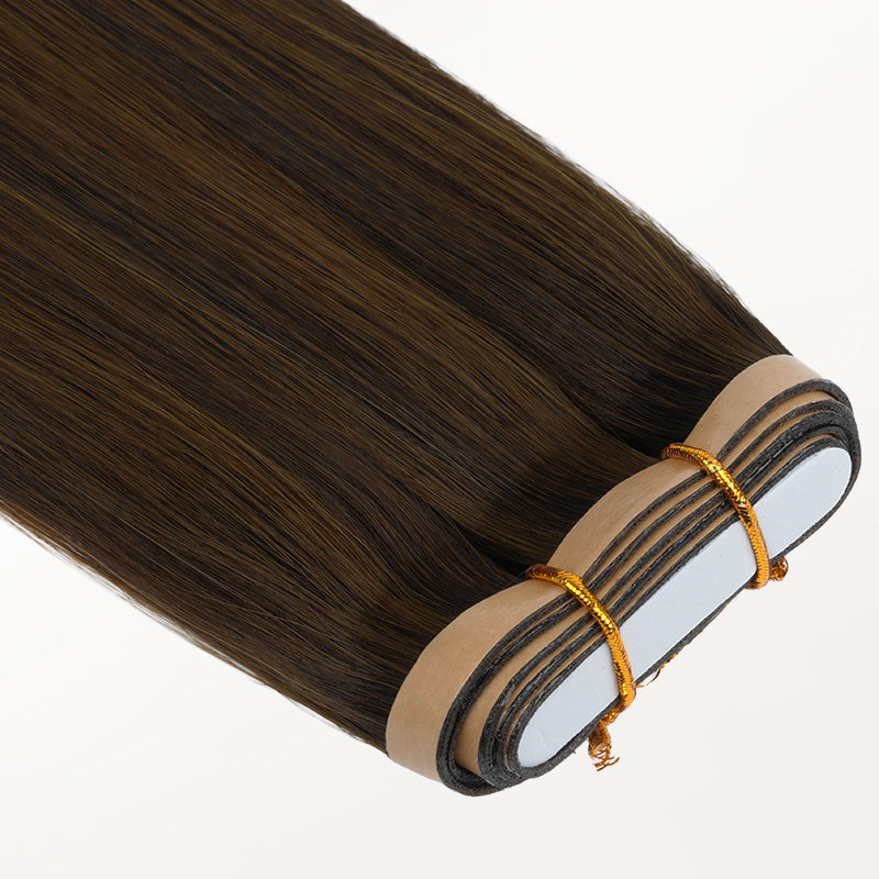 Brown Sugar Swirl Highlights (2C/4E/6C) Genius Tape Weft Hair Extensions 50-60g