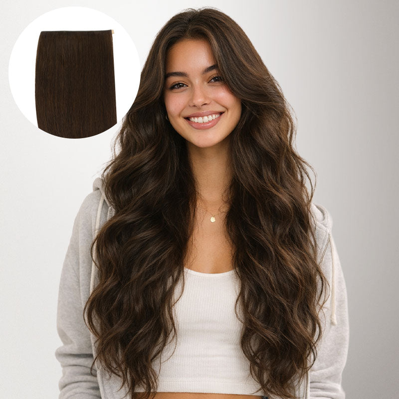 Chocolate Brown (4A) Genius Tape Weft Hair Extensions 50-80g [clearance]