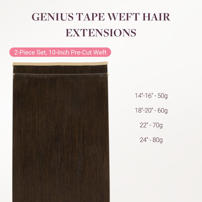 Chocolate Brown (4A) Genius Tape Weft Hair Extensions 50-80g [clearance]